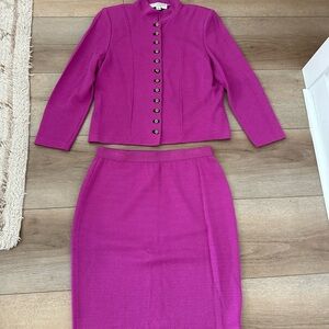 St. John Vibrant Magenta Skirt Set